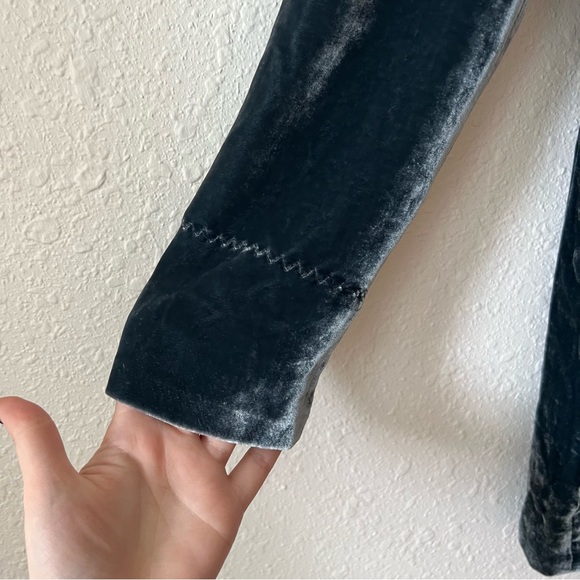 Coldwater Creek Velvet Duster Blazer Jacket Teal Blue Size 6P - Picture 6 of 7